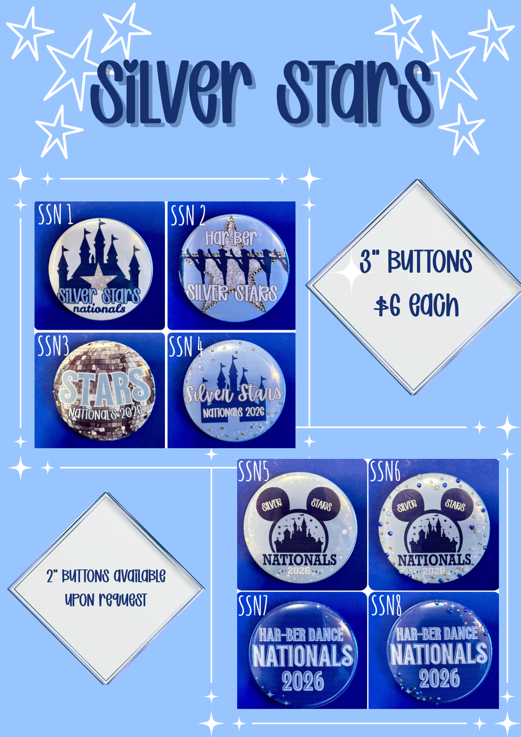 Silver Stars Button Catalog